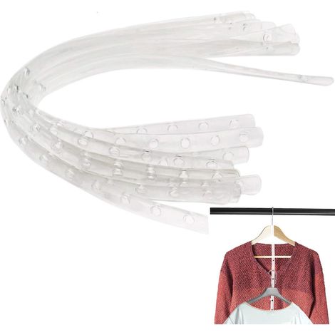 12 Pièces Cintre Gain de Place Crochet Cintre Clip D'extension Connecteur cintres antidérapants pour pantalons Cintres Connecteur de suspension Clips Extenseurs suspension Bandes suspension (1/5)
