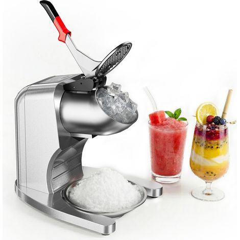Picatrice à Glace, 300W, Moteur 2000 RPM, 4 Lames Inox, Capacité 100 kg/h, Anti-éclaboussures, Design Surélevé , Argenté (1/5)