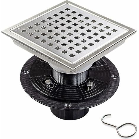 Square Shower Drain Stainless Steel Hair Strainer Anti-Odor Floor Trap, Stainless Steel Floor Drain with Strainer Filter, for Bathroom Garden (1/5)