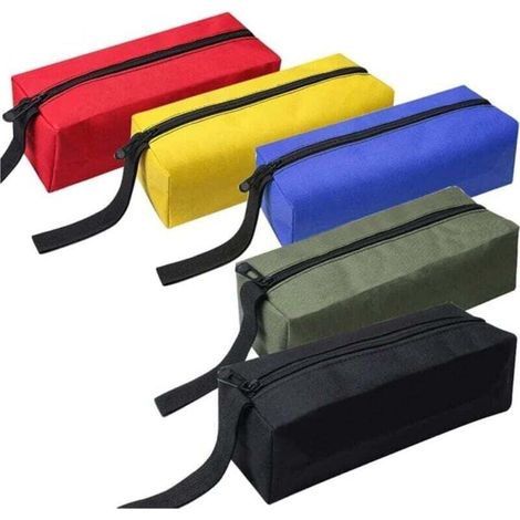 Piccole Tragetasche – Tragetasche aus wasserdichtem 600D-Gewebe, schwarz/rot/blau/grün/gelb, verpackt im 5er-Pack