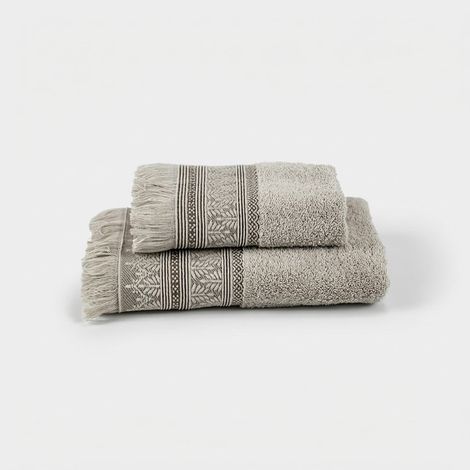 Set asciugamani bagno in cotone 1+1 Lunelle - Beige