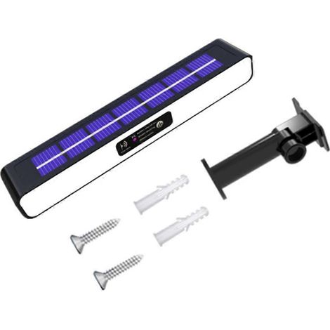 Feux de signalisation solaires clignotants rouges et bleus, coque noire, lumière blanche (1/4)