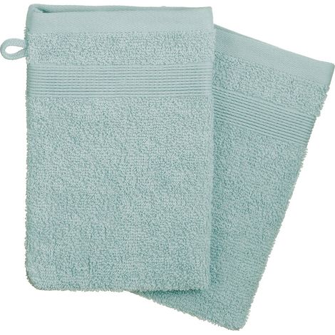 Set aus Waschlappen - Baumwolle 450 g/m² - eisblau 15x21 cm