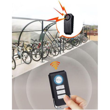 Alarme de télécommande de véhicule électrique de vélo, alarme antivol à induction sans fil, alarme de vibration noire à haut volume (1/4)