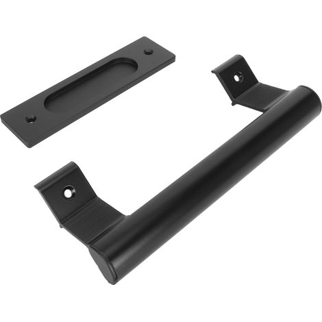 Poignée de porte coulissante double face universelle noire en alliage d'aluminium pour porte de grange, quincaillerie pour chambre à coucher (1/5)
