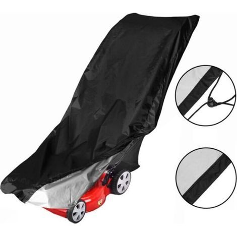 (Noir, 25x76x44 inches) Housse de protection pour tondeuse à gazon en fibres de Oxford tissu 210D, étanche, housse de protection pour tracteur de pelouse Protection contre la poussière, les intempérie (1/4)