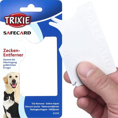Trixie - Set per la rimozione delle zecche da cani e gatti, con scheda, gancio ed estrattore.