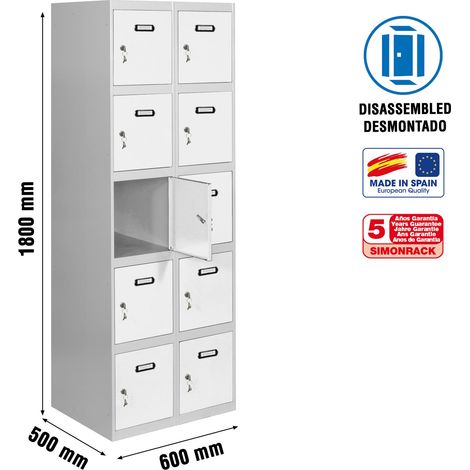 simonrack Metallregal grau weiß 1800x600x500 mm