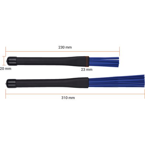 baguettes de batterie, 1 paire de baguettes rétractables pour batterie jazz, 15 balais en nylon (1/2)