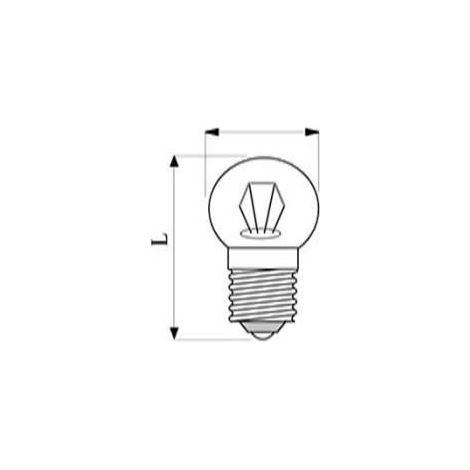 Ampoule Miniature - C-2R - E10 - 3W 6V - Blanc chaud