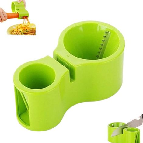 1 pièce - Trancheuse spirale - Trancheuse à légumes - Spiraliseur - Vert - Machine à pâtes spirales - Couteau - Éplucheur - Spirale professionnelle - Pour carottes, concombres et courgettes (1/5)
