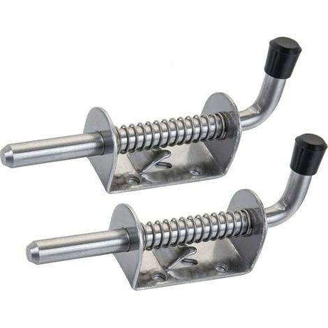 Verrou de porte de garage, lot de 2 verrous de cible en acier inoxydable pour porte, fenêtre et meubles pour animaux (longueur totale 128 mm [fer galvanisé])