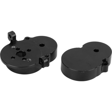 Boîtier de boîte de vitesses arrière, accessoire pour camion RC, boîtier de boîte de vitesses en métal noir pour camion WPL D12 (1/5)