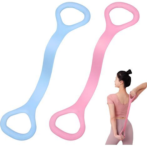 Elastique Musculation, 2PCS Bandes de résistance de Fitness avec poignées, Bande Elastique Musculation, Elastique Sport Bande de Resistance pour Fitness Pilates Yoga (1/5)