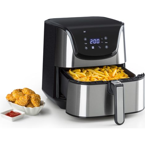 Klarstein Aero Vital deluxe Freidora sin aceite 1700W 5,4 L Acero inoxidable Plateado