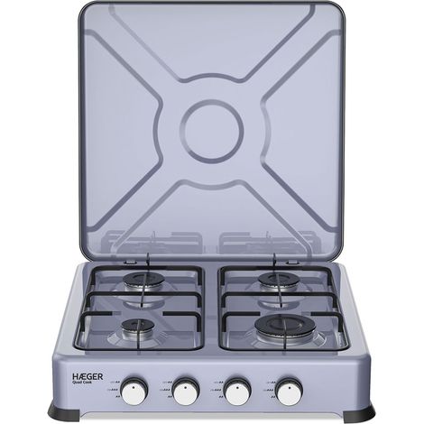 Cuisinière haeger gc-04e.023a 4 brûleurs acier inoxydable 60 cm