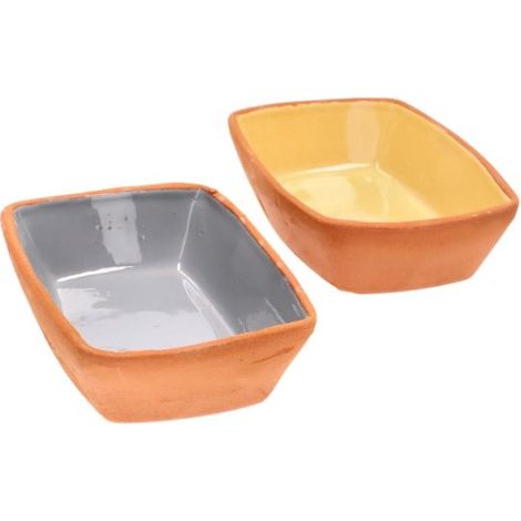 Set 2 terrine rettangolari in terracotta 19x9 cm