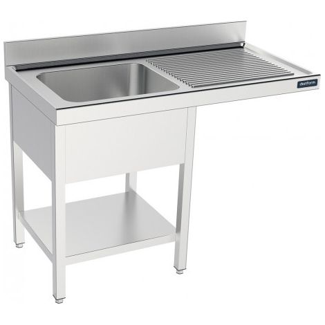 Plonge Inox avec Bâti Profondeur 550 Etagère et Espace pour Lave-Vaisselle - Distform