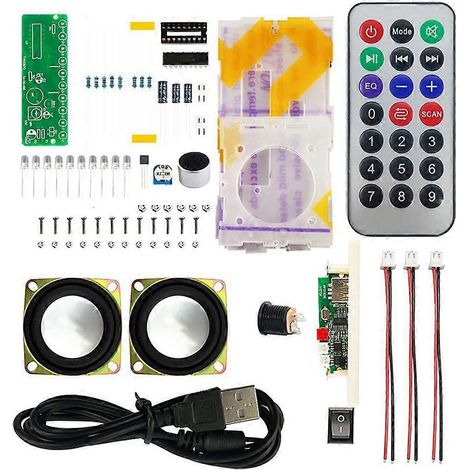 Kit électronique pour enceinte Bluetooth à monter soi-même, amplificateur MP3 multifonctionnel à deux canaux, à souder (1/5)