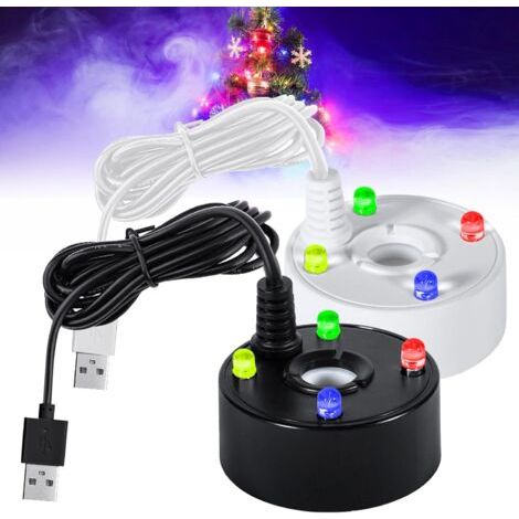 Lot De 2 Brumisateur à Ultrasons, Mini Machine à Fumée, Nébuliseur à Ultrasons avec 4 LED Lumières Colorées, 5V Fontaine D'eau Étang Brouillard Machine, Convient pour Bassin, Rocaille, Piscine, USB (1/5)