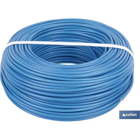 Rouleau de 100 mètres de câble flexible H07V-K 1x4mm² gainé PVC bleu