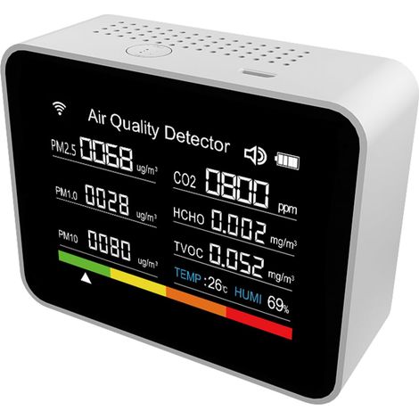13-in-1 Professionelle tragbare Innensensoren zur Visualisierung von Gesundheit und Komfort TVOC HCHO PM2.5-Tests (1/5)