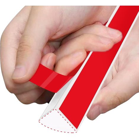 Bande de calfeutrage flexible quart de rond, moulage en caoutchouc blanc double face auto-adhésif pour sol, escalier, coin, baignoire (3m) (1/5)