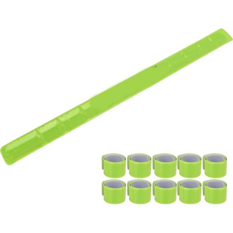 Reflektierendes Armband aus Silikon und Edelstahl, stoßfestes Armband für Kleidung, Sport und Radfahren, grün (1/5)