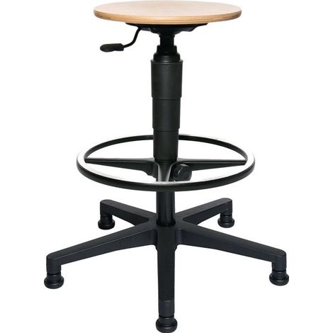 Drehhocker m.Gleiter Buche Sitz-H.540-800mm (1/2)