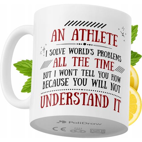 Lustiger Becher für Sportler – ideal für Kaffee und Tee. Witziges Design mit witzigem Spruch. Perfekt für Geburtstage, Namenstage, Feiertage und besondere Anlässe. Hochwertiger Becher für Zuhause, Bür
