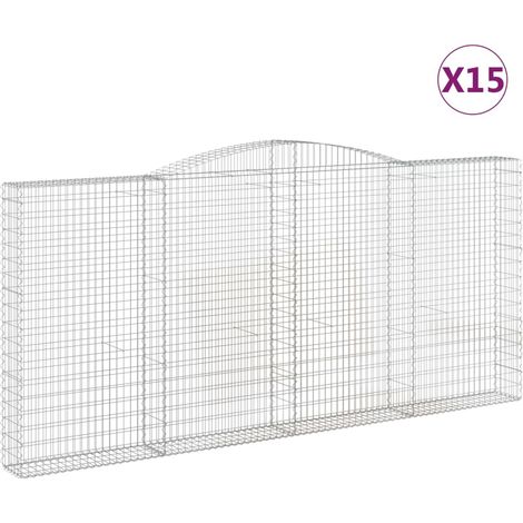Maison Exclusive - Cestas de gaviones 15 uds forma de arco hierro