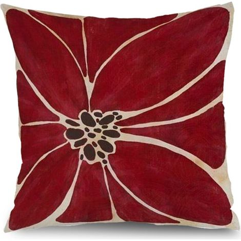 Housse de coussin feuilles fleurs colorées, décoration salon canapé,50×50cm (1/5)
