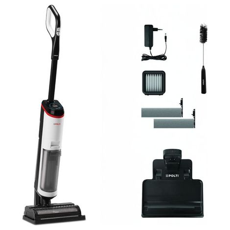 Polti – Aspirateur laveur vapeur sans fil WDEU0003 – Nettoyeur vapeur 99,999 % bactéries éliminées – Autonettoyant, 35 min autonomie, brosse rotative