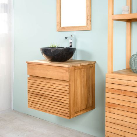 Meuble sous vasque en teck Aktual 60cm