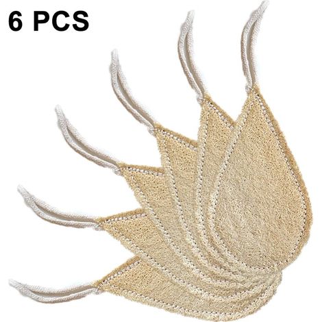 Lot de 6 gants de toilette exfoliants pour le visage et le corps, en tissu doux, pour le bain et le massage, pour femmes et hommes. (1/4)