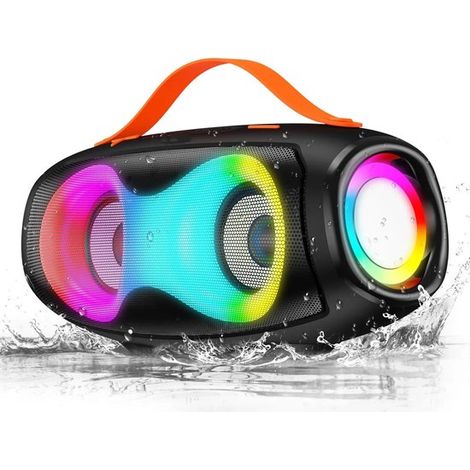 Altoparlante Bluetooth impermeabile IPX5 con illuminazione dinamica, TWS da 40 W, Bluetooth 5.0, batteria da 20 µF (1/4)