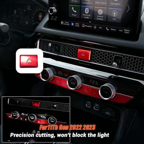 1 color: Red Material: Aluminum alloy Emergency light switch button sticker Hazardous flashing light Warning light assembly. (1/5)