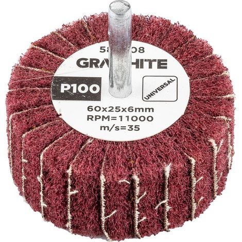 Accessoire ponceuse graphite trzpieniowa 60 x 25 x 6 mm 60 mm diamètre P100