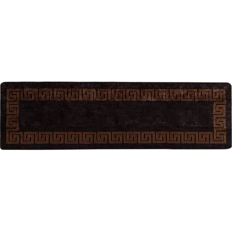 Rug Runner MARSA Black 80 x 350 cm Polyester and PVC vidaXL