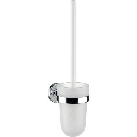 emco polo escobillero, recipiente de plástico, mango blanco,