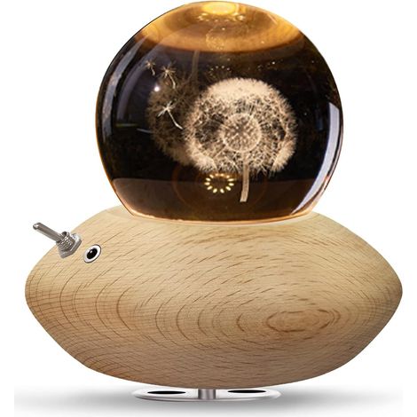 Boîte à Musique 3D Boule de Cristal, Boîte à Musique rotative à 360°avec Lampe de Projection à Lumière Chaude,Cadeau pour Noël,Thanksgiving, Anniversaire, Saint Valentin (1/5)