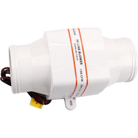 Alomejor Ventilateur Efficace de Bilge Airgol Office pour le Spécialiste de la Botte de Yacht, Dispositif de Ventilation de Soufflerie 3In ABS Blanc ABS 3In (24V) (1/5)