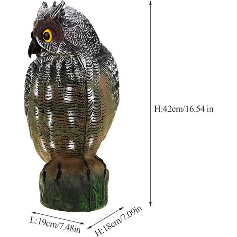 Leurre de chasse au hibou solaire, effaroucheur d'oiseaux, répulsif antiparasitaire, décoration de jardin, non lumineux. (1/5)
