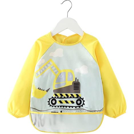 NineClouds Robe de peinture imperméable pour enfants, 2-4 ans, tablier de peinture, tablier artisanal avec manches longues et poches (style 1) (1/4)