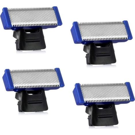 Lot de 4 têtes de rechange pour rasoir électrique avec brosse de rasoir électrique (1/4)