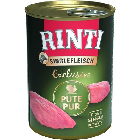 Rinti Singlefleisch Exclusive Hundenassfutter Adult getreidefrei 400 g Pute