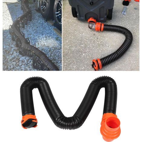 Kit de tuyau d'évacuation des eaux usées pour VR avec vanne d'eaux usées, tuyau souple en PP et joint pivotant à 90°, 4,5 m. (1/5)