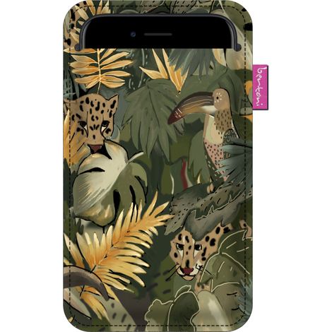 Funda XXL para smartphone, estampado Amazonia - Antracita, fieltro ecológico, lavable a 40 °C - Protección para teléfono, iPhone 12 Pro Max, Samsung Galaxy S21 Ultra, Huawei Mate 40 Pro, Bertoni (1/5)