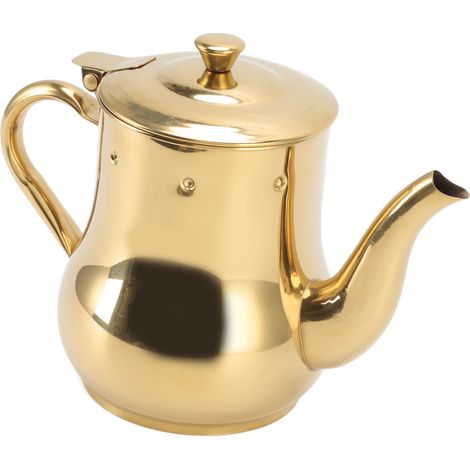 Bouilloire à café/thé 500 ml en acier inoxydable avec compartiments pour épices, couleur or. (1/5)