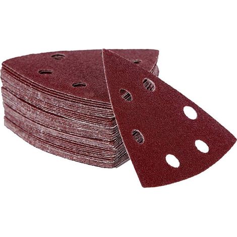 50 pezzi di dischi abrasivi Delta-Triangle per levigatrici, 93 x 93 x 93 mm, carta abrasiva triangolare, dischi abrasivi a grana 60 per levigatrici (1/4)